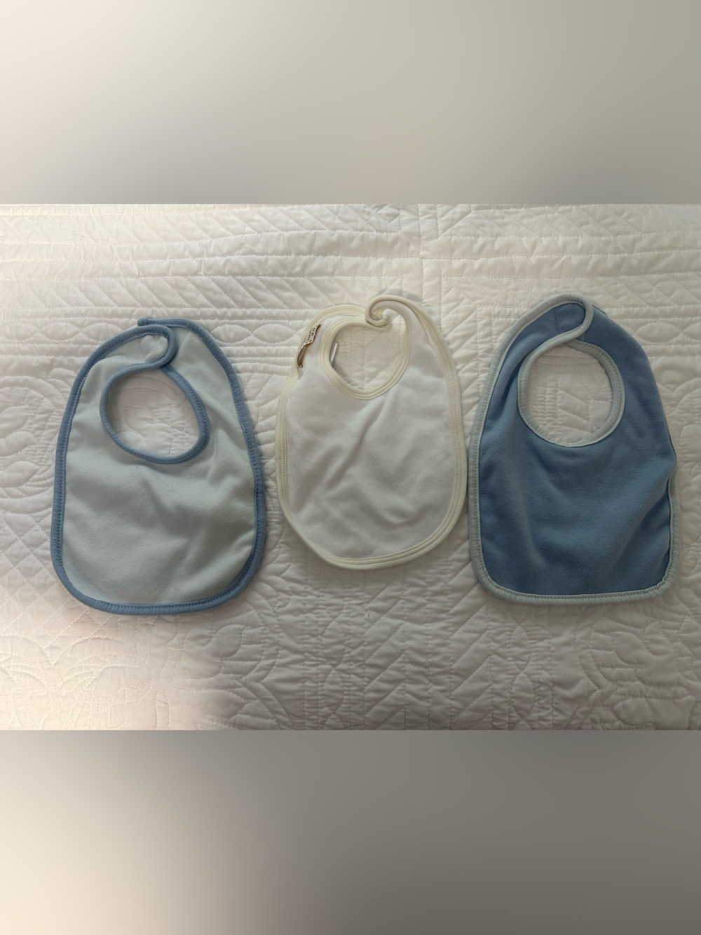 The Beaufort Bonnet Company & Disney Baby Bib Trio - Light Blue & White